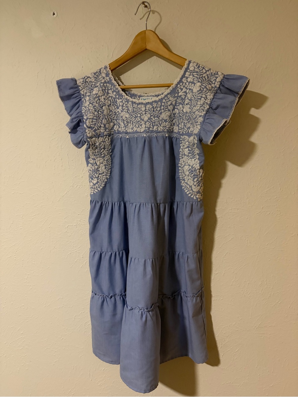 EMILIA Collection Blue Floral Embroidered Dress Size XS/S